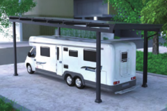 Solar-Carport für Wohnmobile mit Vertikalen Pfosten